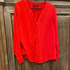 Red long sleeve blouse